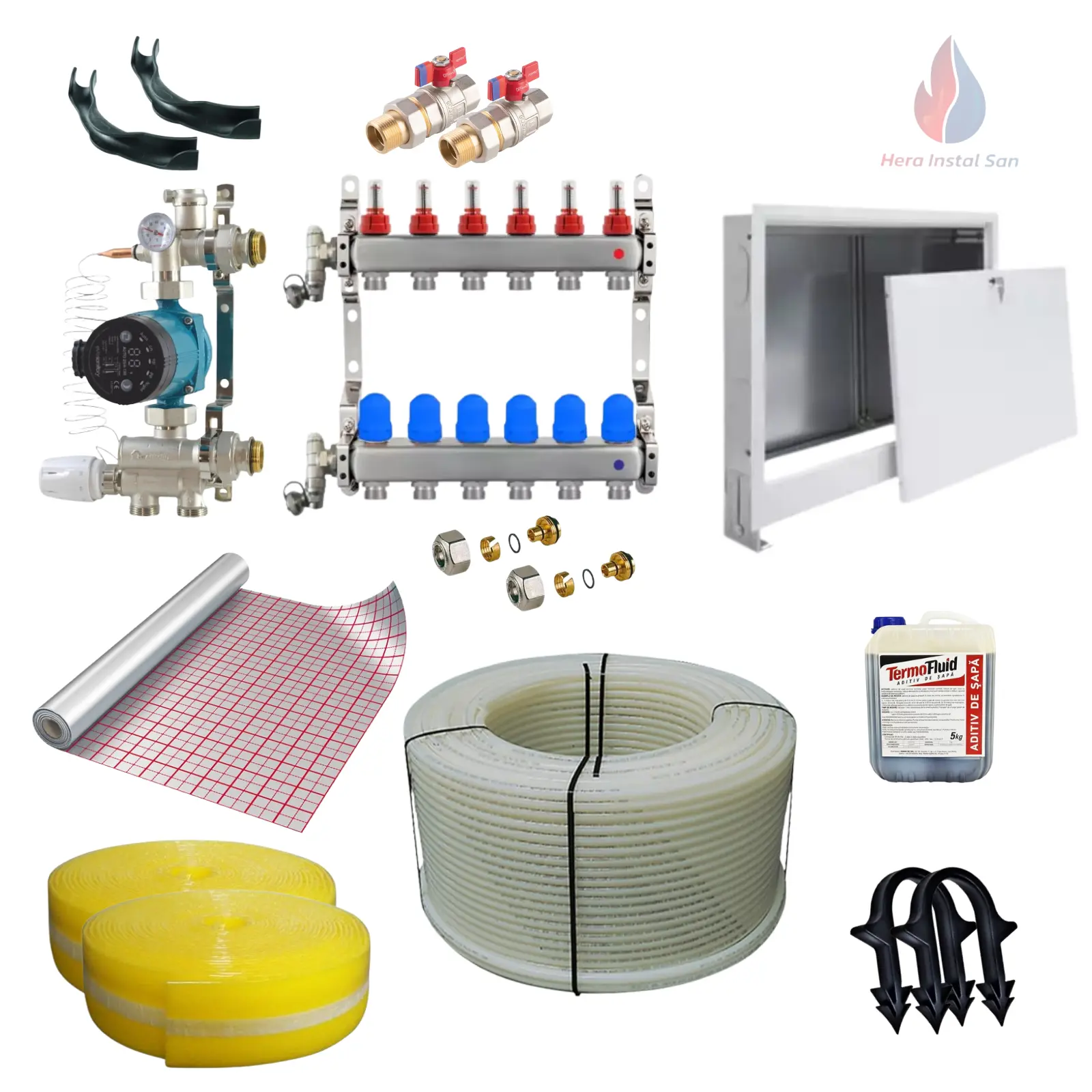 Pachete încălzire în pardoseală - Pachet încălzire pardoseală 50 mp complet – Livrare gratuită