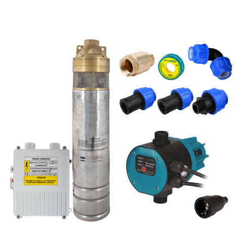 Pachete complete pompe submersibile - Pachet complet pompa submersibila 750W cu prescontrol Evosanitary