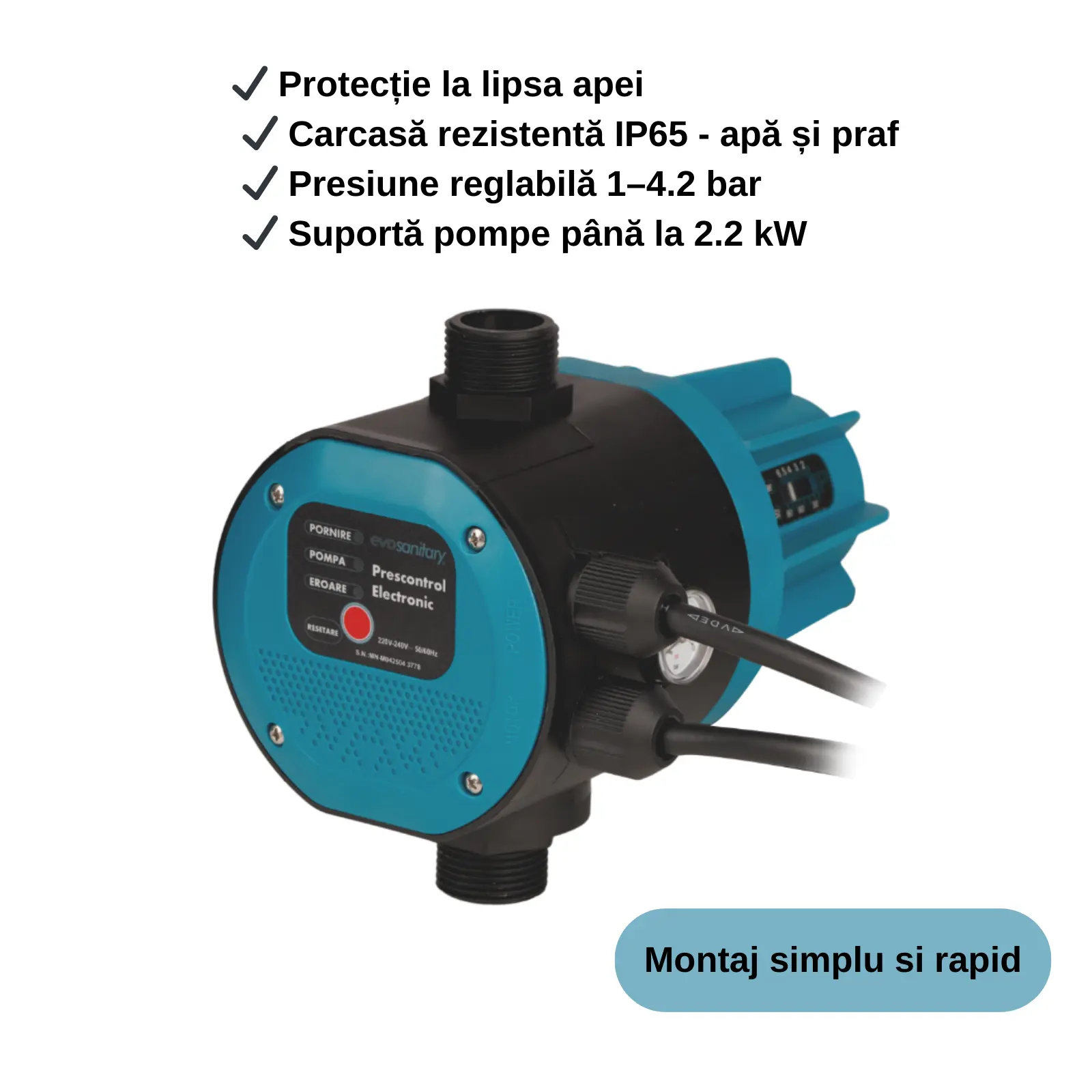 Pachet complet pompa submersibila 750W cu prescontrol Evosanitary [2]