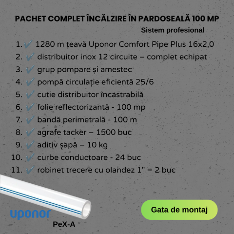 Kit încălzire în pardoseală Uponor 100 mp complet [1]