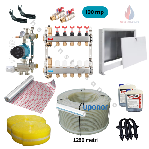 Pachete încălzire în pardoseală - Kit încălzire în pardoseală Uponor 100 mp complet
