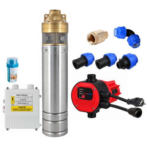 Pachete complete pompe submersibile - Pachet pompă submersibilă 1100W cu prescontrol electronic Hergon