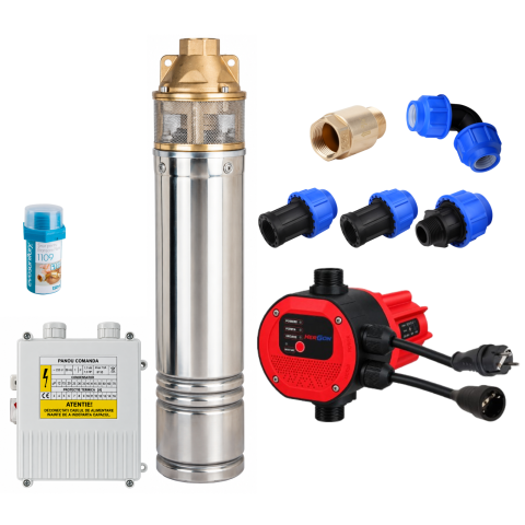 Pachete complete pompe submersibile - Pachet pompă submersibilă 750W cu prescontrol electronic Hergon