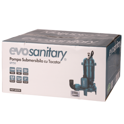 Pompă Submersibilă cu Tocător 750W Evosanitary + Furtun DN50 20m [1]