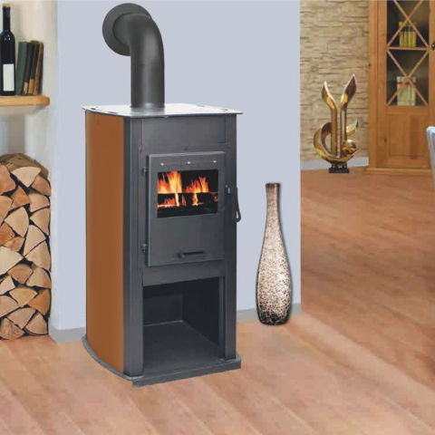 Pachet soba pe lemn Termax Armonia, 8.45 kW, randament 80.36%, 55 m², Maro, set accesorii, aspirator cenusa si suport lemne foc metalic Termax M [3]