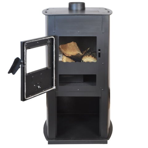 Pachet soba pe lemn Termax Armonia, 8.45 kW, randament 80.36%, 55 m², Maro, set accesorii, aspirator cenusa si suport lemne foc metalic Termax M [4]