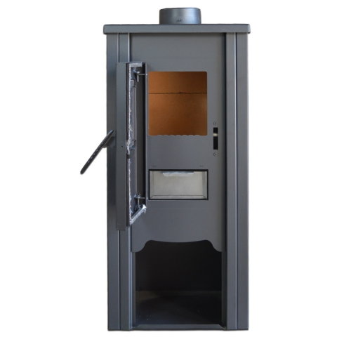 Pachet soba pe lemn Termax Bucur, 6.11 kW, randament 86.49%, 40 m², Rosu, set accesorii, aspirator cenusa si suport lemne foc metalic Termax M [4]