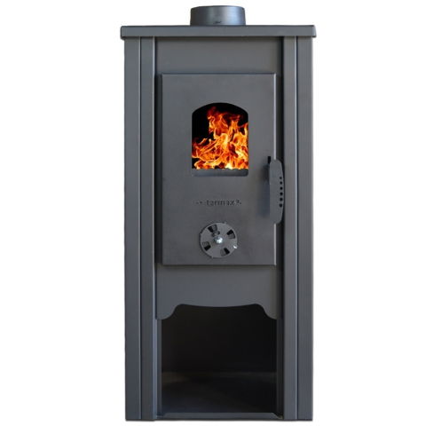 Pachet soba pe lemn Termax Bucur, 6.11 kW, randament 86.49%, 40 m², Rosu, set accesorii, aspirator cenusa si suport lemne foc metalic Termax M [2]