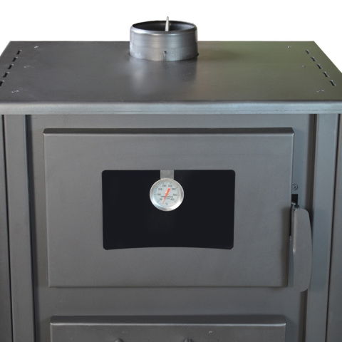 Pachet soba pe lemn Termax Doina, 12.2 kW, randament 84.17%, 80 m², cuptor de gatit integrat, Rosu, set accesorii, aspirator cenusa si suport lemne foc metalic Termax XL [6]