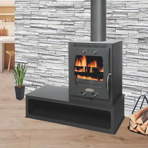 Pachet soba pe lemn Termax Mina, 9.47 kW, randament 84.32%, 60 m², spatiu depozitare lemne, Negru, set accesorii si aspirator cenusa [2]