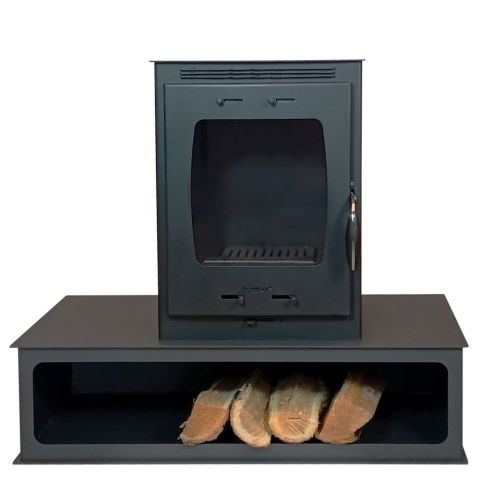 Pachet soba pe lemn Termax Mina, 9.47 kW, randament 84.32%, 60 m², spatiu depozitare lemne, Negru, set accesorii si aspirator cenusa [5]