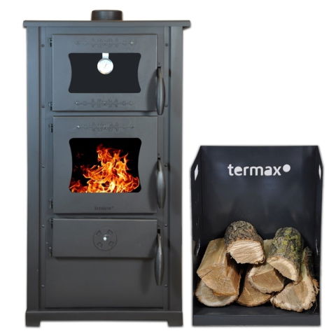 Sobe pe lemn - Pachet sobă pe lemne Termax Bucovina 12.2 kW + suport lemne