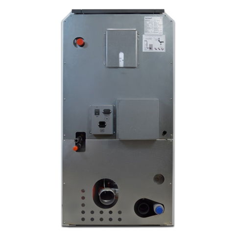 Pachet termosemineu cu peleti Termax Kamin ECO, 30 kW, 220 mp, buncar peleti 55 kg, volum apa 49 litri, diametru cos fum ⌀80 mm, vas expansiune si pompa recirculare incluse, Alb, Grup siguranta [5]