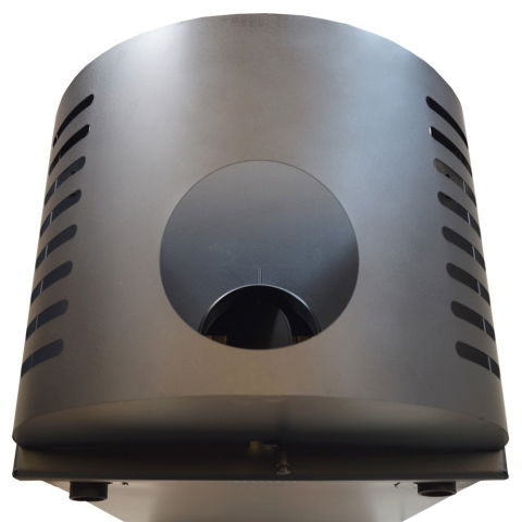 Pachet termosemineu pe lemn Termax Faurar, 11.52 kW, randament 85.59%, 75 m², Antracit si suport lemne foc metalic Termax M cu design vertical si robust, 50 x 40 x 36 cm [6]