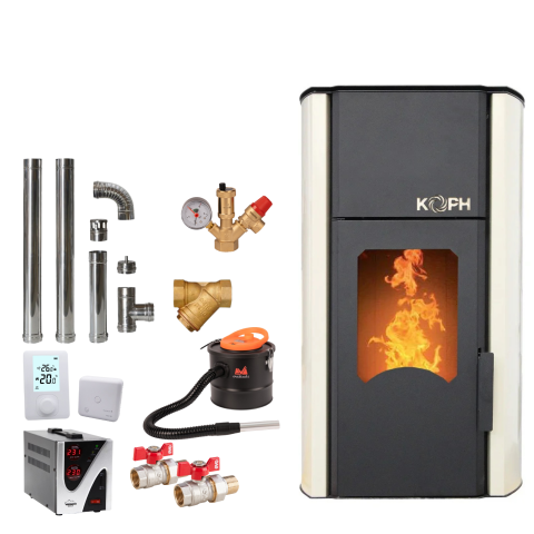 Surse de încălzire - termosemineu-peleti-koph-pm-30kw-crem-pachet-complet