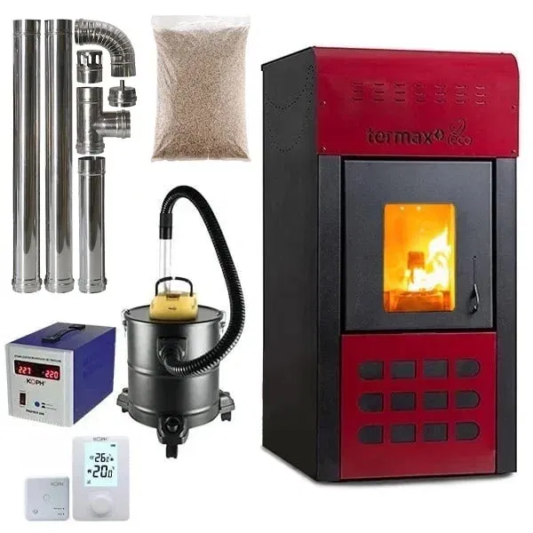 Termoseminee peleți - Termosemineu Peleti Termax Kamin ECO 25 kW – Pachet Complet