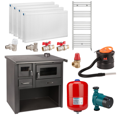 Termosobe pe lemne - Pachet termosobă pe lemne 12 kW cu cuptor – Herainstal Gospodina