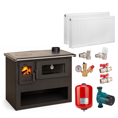 Termosobe pe lemne - Pachet economic HERGON CALOR 12,2 kW cu 2 calorifere