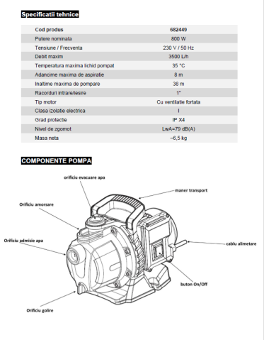 Pompă de grădină ABS GP800 EvoSanitary 800W [4]