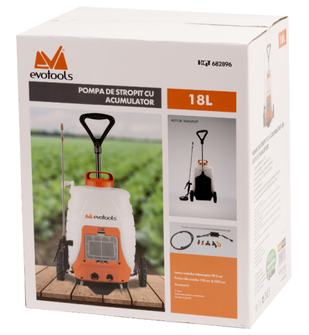 Pompă de stropit cu acumulator și roți – 18L [1]