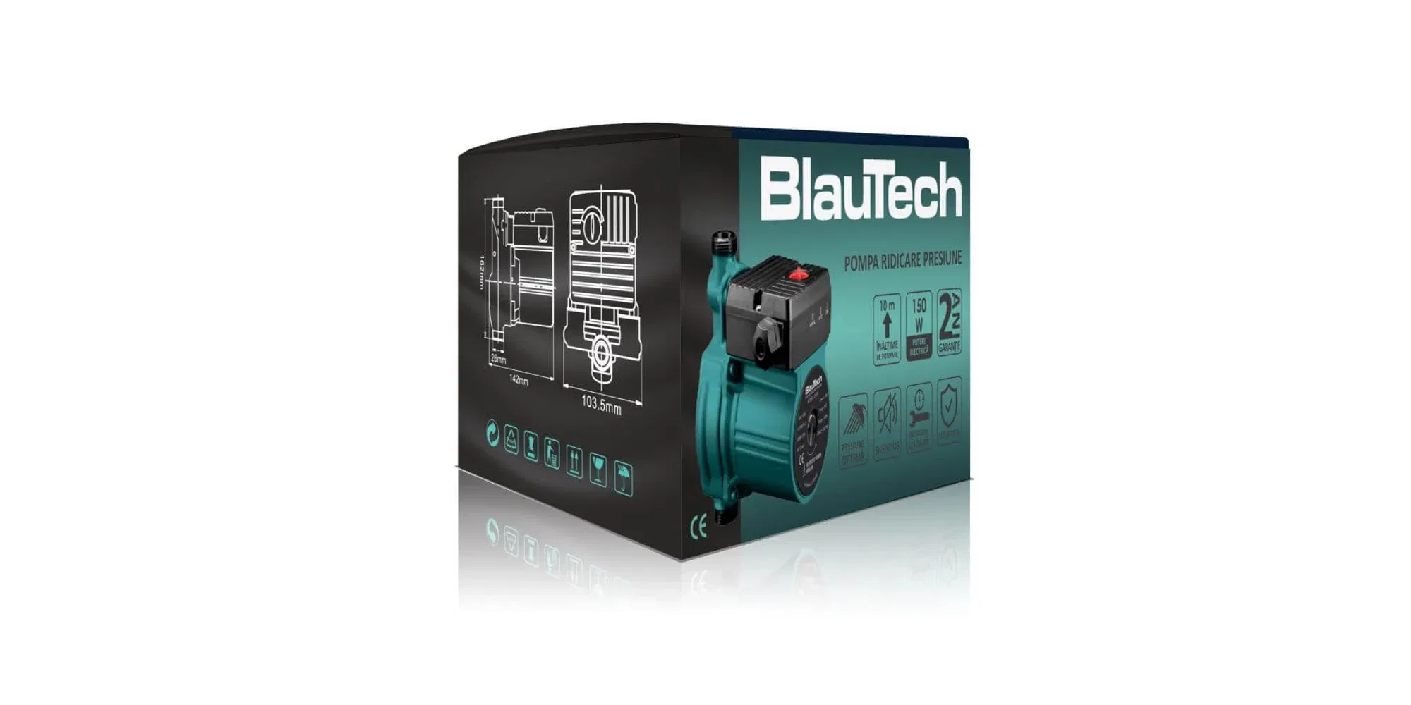 Pompa ridicare presiune panouri solare nepresurizate HeizTech, corp fontă – Kit automat apă caldă [3]