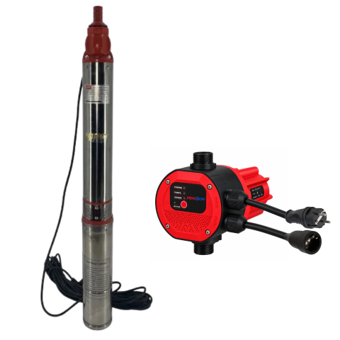 Pachete complete pompe submersibile - Pompa Submersibilă 1800W cu 12 Turbine + Prescontrol Electronic | Debit 4000 l/h, 54 m