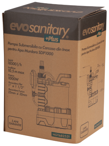 Pompă submersibilă apă murdară 1000 W EvoSanitary SDP +Plus – carcasă inox, cu plutitor [1]