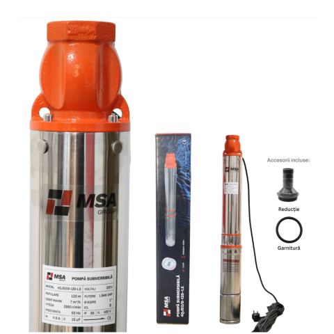 Pompe submersibile - Pompa Submersibila MSA 4QJD2-8-120-1.5 1500W 8 Turbine Inox