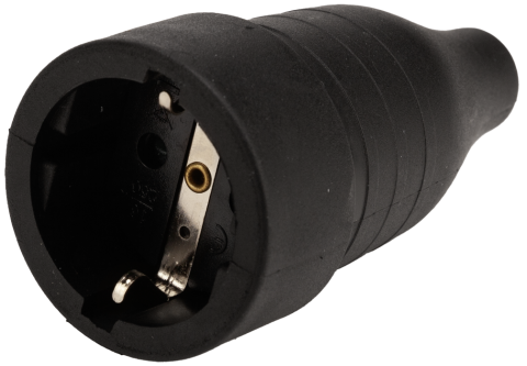 Accesorii - Priză Mobilă Cauciuc Schuko IP44 230V 16A 2P+E | Rezistentă Exterior