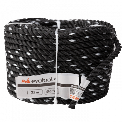 Sfoară Nylon 100% – 6 mm x 25 m | Rezistentă și durabilă