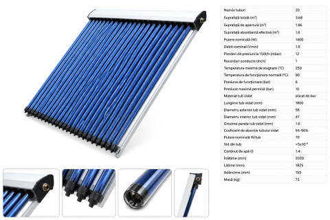 Sistem Solar 200L Bivalent (2 Serpentine) + Panou 20 Tuburi + ICMA + Grundfos [3]