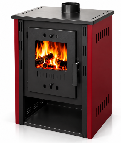 Sobe pe lemn - Sobă pe lemne HERGON LIGNA 7, 7 kW, Bordo