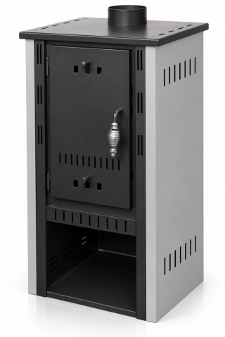 Sobe pe lemn - Sobă pe lemne HERGON ROMA 6, 6,2 kW - Gri silver