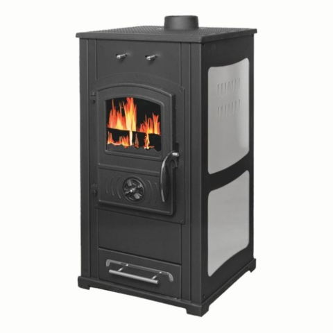 Sobe pe lemn - Sobă pe lemne Termax Bunica 8.45 kW – din fontă, albă