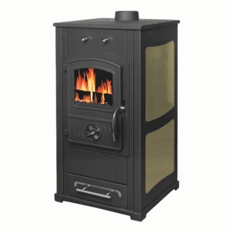 Sobe pe lemn - Sobă pe lemne Termax Bunica 8.45 kW – fontă masivă, maro