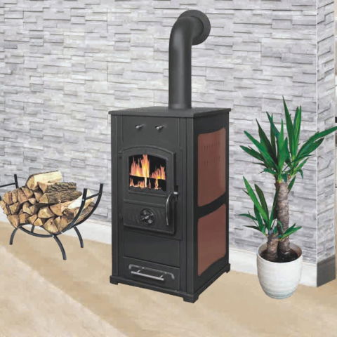 Sobă pe lemne Termax Bunica 8.45 kW – fontă masivă, maro [8]