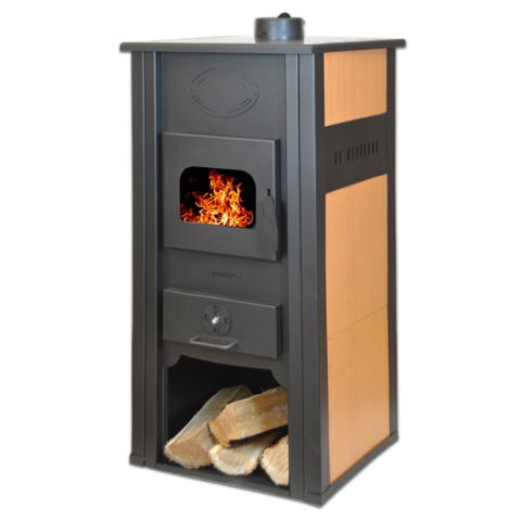 Termosobe pe lemne - Termosemineu pe lemn Termax Thermis, 24.43 kW, randament 85.10%, 155 m², Bej