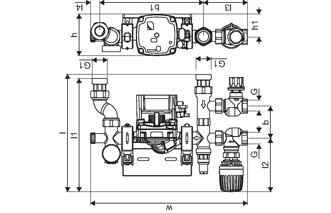 Grup pompare Uponor Fluvia T PUSH-23-B-W – injecție pardoseală [2]