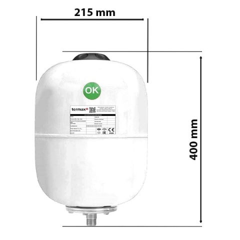 Vas Expansiune Solar 12L Termax | 1/2" | Ø215 mm | 10 bar [1]