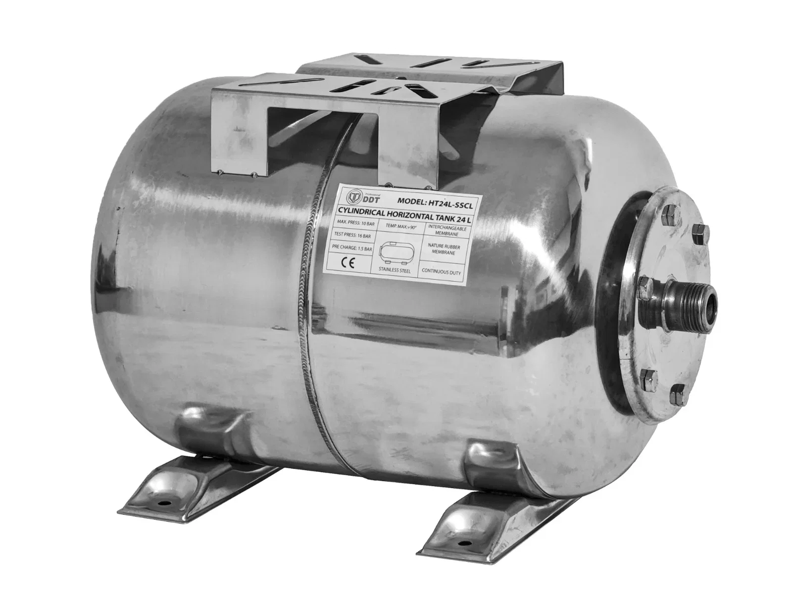 Vase expansiune - Vas expansiune hidrofor 24L INOX, membrană EPDM, 6 bari, racord 1" – rezervor presiune apă