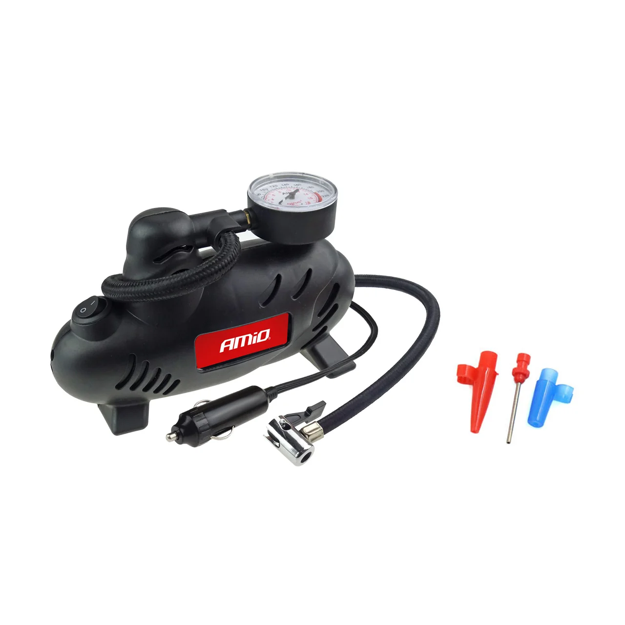 Accesorii auto de iarna - Compresor auto portabil AMiO ACOMP-07 12V 17 bar 250 PSI cu manometru pentru umflat anvelope