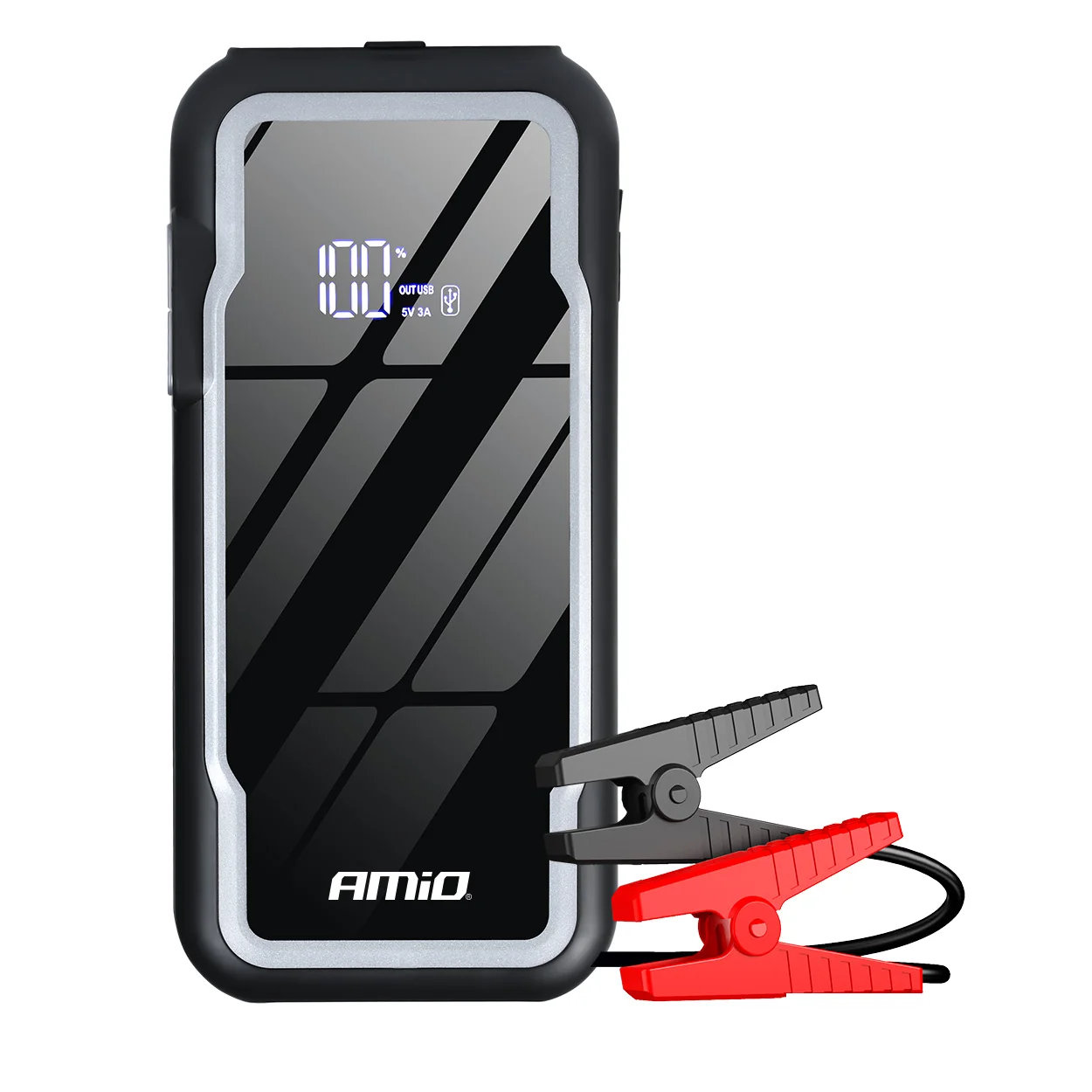 Robot pornire auto portabil AMiO 3 în 1 12V 1600A 12Ah cu lanternă LED și powerbank [4]