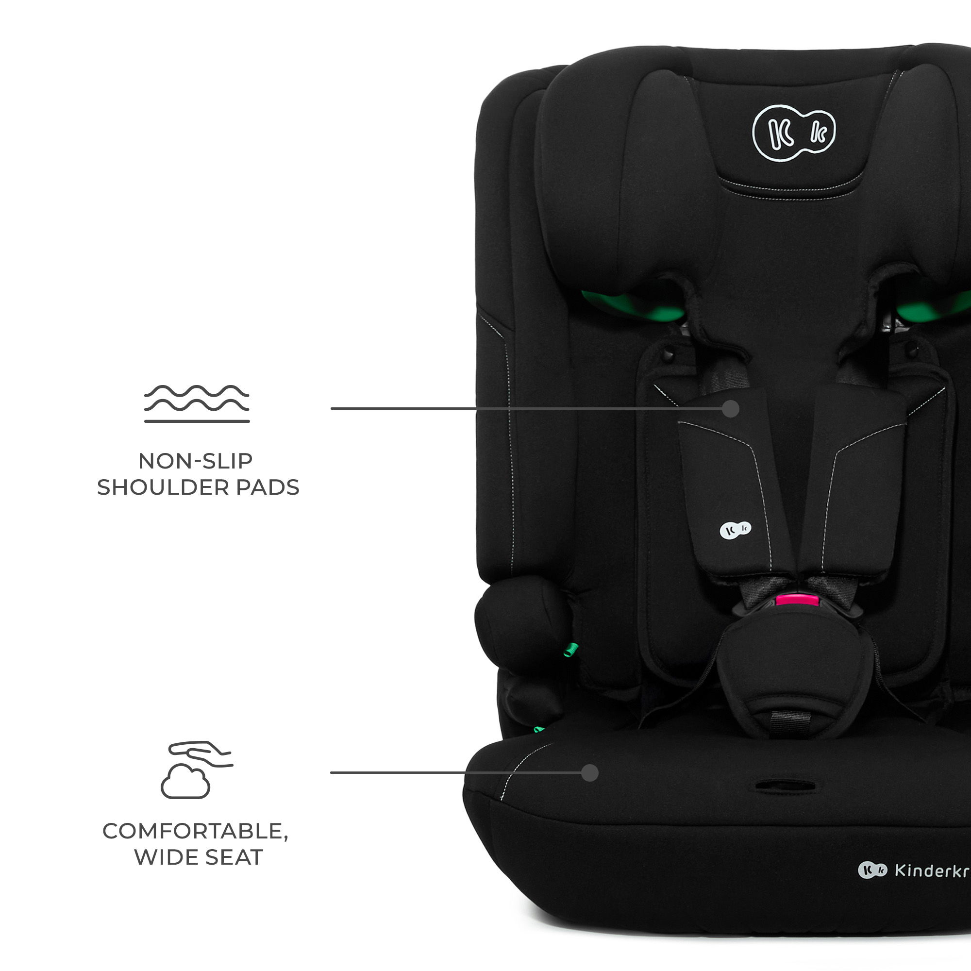 SCAUN AUTO KINDERKRAFT COMFY 75-150 CM, BLACK [4]