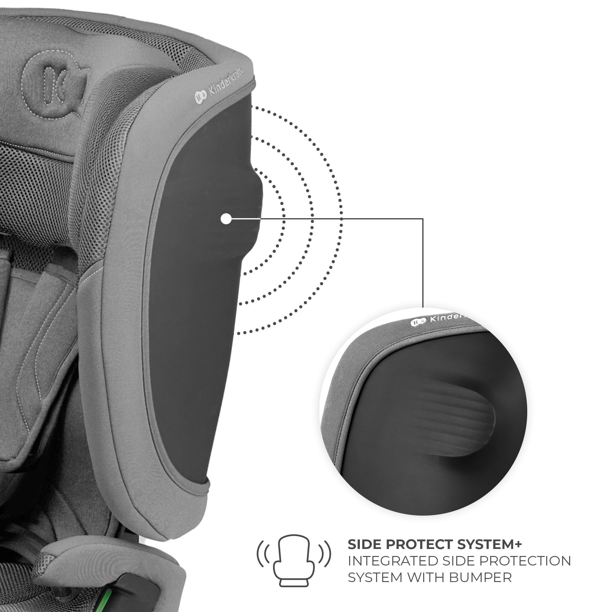 SCAUN AUTO KINDERKRAFT FIX2GO 76-150 CM, GREY [8]