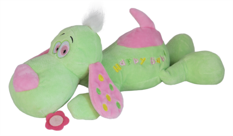 Jucării și jocuri - Jucarie de plus Caine verde 29 cm