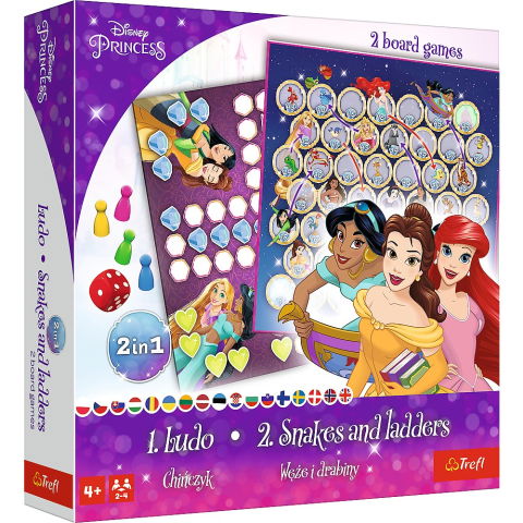 Jucării și jocuri - JOC DISNEY PRINCESS 2IN1 LUDO SI SERPISORI SCARI