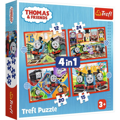 Jucării și jocuri - PUZZLE TREFL 4IN1 THOMAS TRENULETELE AMUZANTE
