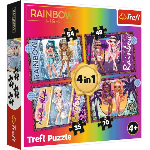 Jucării și jocuri - PUZZLE TREFL RAINBOW HIGH 4IN1 PAPUSILE FASHION