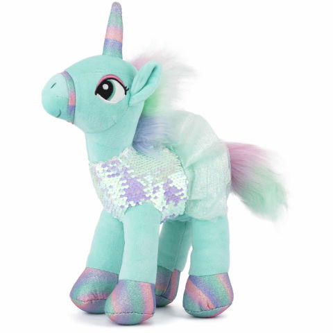 Jucării și jocuri - Jucarie de plus Unicorn verde 30 cm