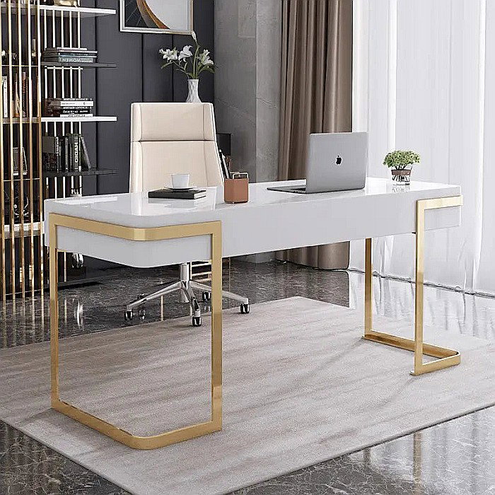 Birou din MDF lucios și picioare din inox Auriel - SZ15 [3]